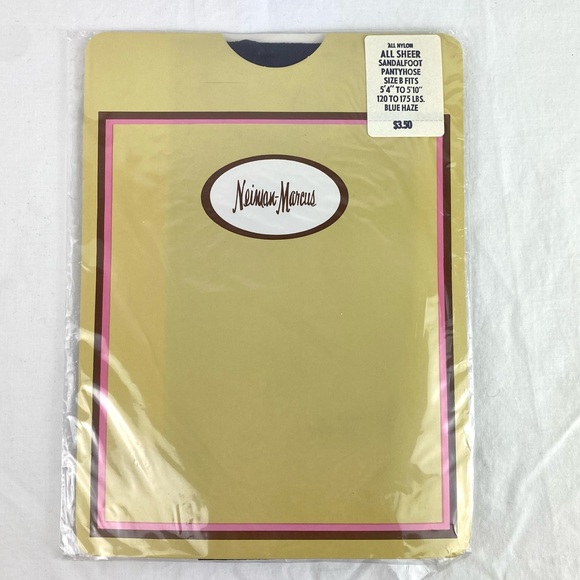 Neiman Marcus Accessories - Vintage Blue Haze Pantyhose Neiman Marcus All Sheer Sandalfoot B NOS